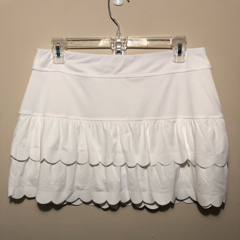 Lilly Pulitzer Luxletic White Miesha Athletic Skort Scallop Tennis Skirt Medium